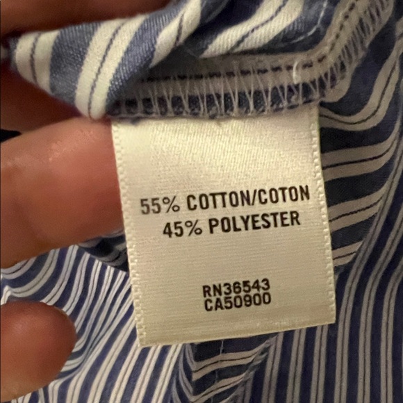 Van Heusen Navy and White Striped Blouse - Picture 4 of 4